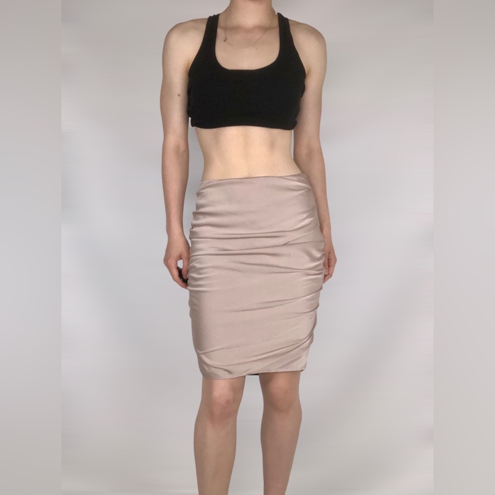 AS by DF Ruched Mini Bodycon Skirt - Picture 2 of 9